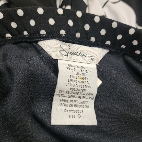 Womens Y2K Speechless Black & White Floral Pattern Mini Bubble Dress Size Small - Picture 6 of 10